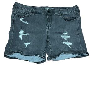 Torrid Black Distressed Jean Shorts